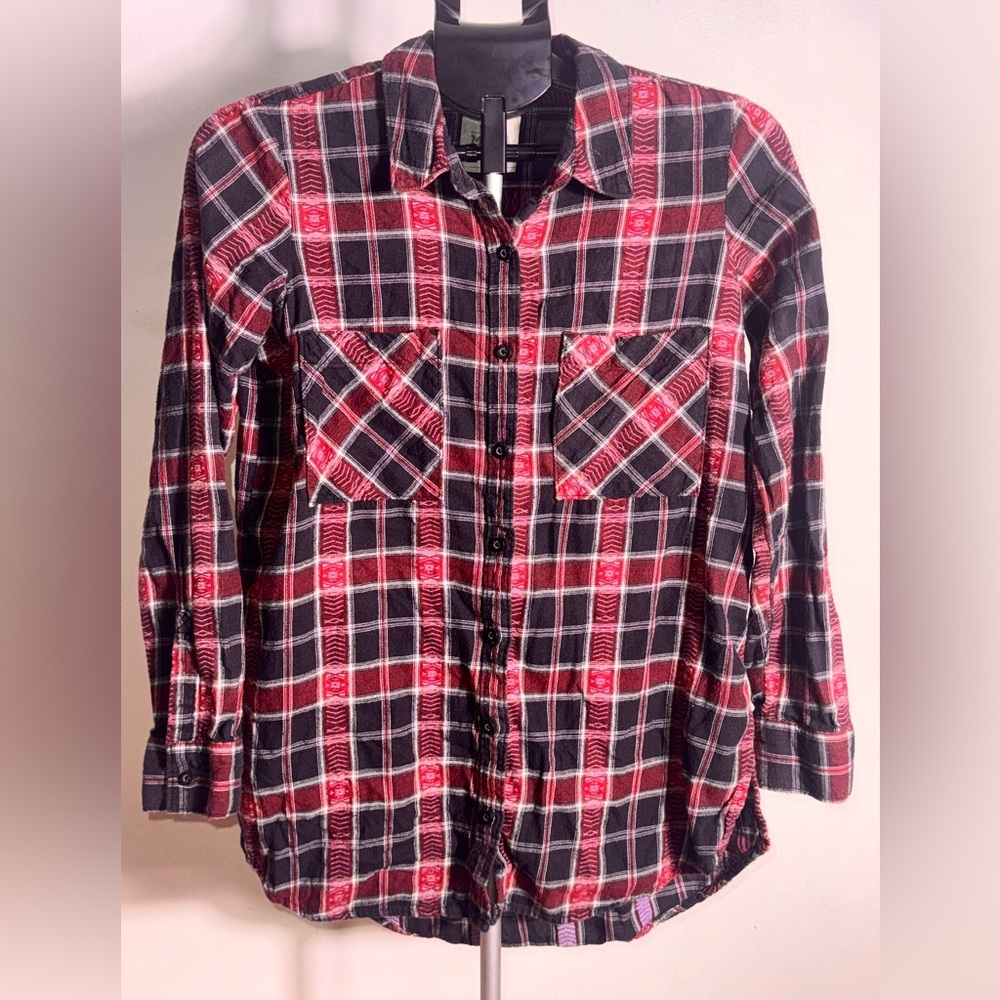 Mudd Red and Black Plaid Shirt